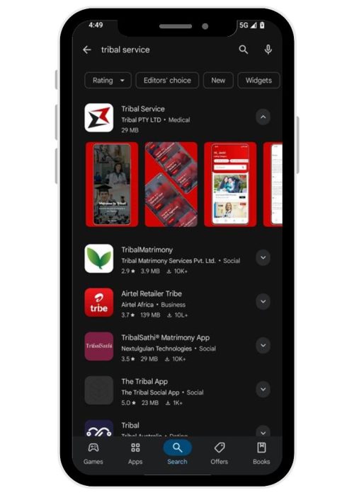 tribal service play store